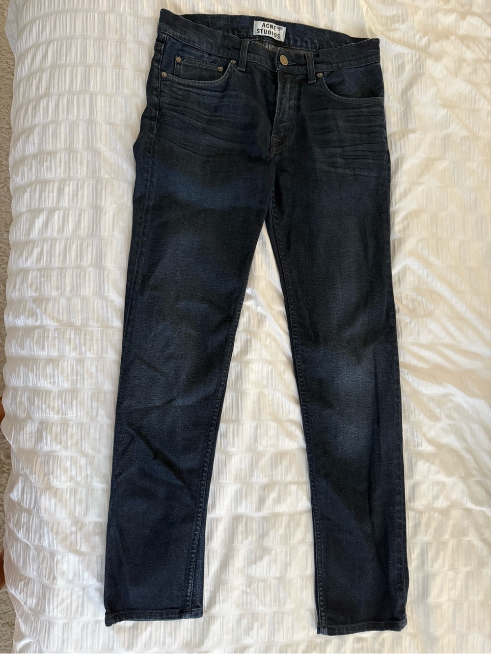 Acne Skinny Jeans in Dark Indigo Blue Wash